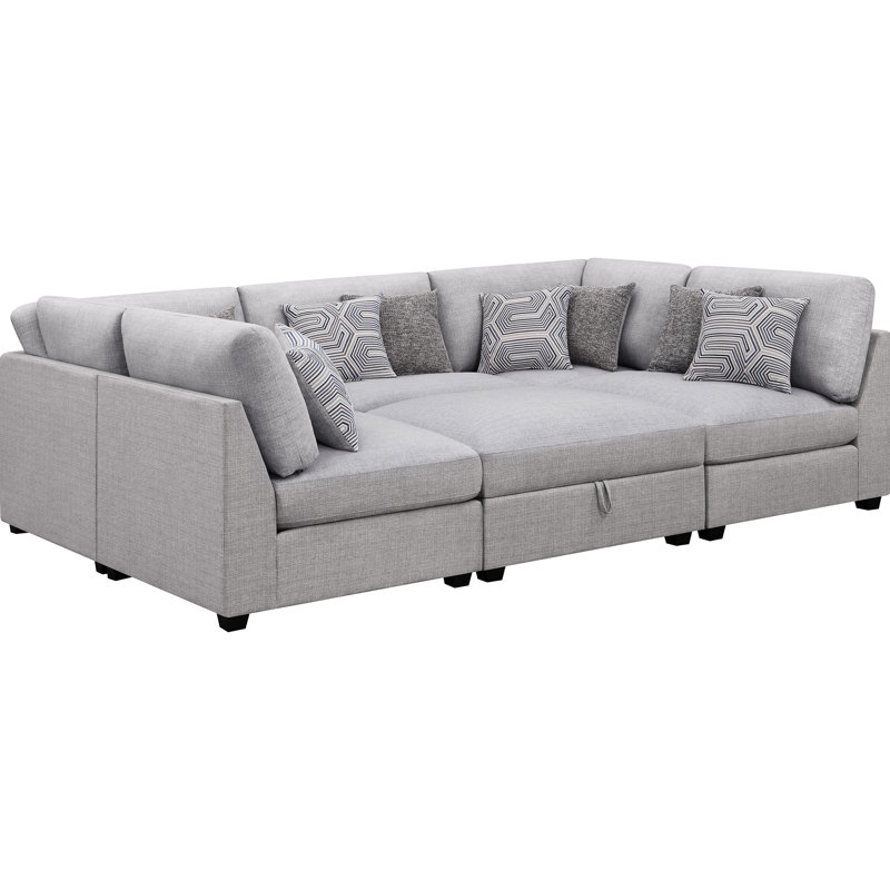 Lafayette Grey 6-piece Upholstered Sectional Sofa