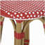 Ensemble de 2 tabourets de bar d'extérieur en ratine et aluminium 29,5 po, rouge, imprimé bambou