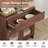 4 In 1 Sideboard Buffet Cabinets With Glass Doors And 2 Drawers, Modern Sideboard Credenza With Adjustable Shelf And Metal Base, Coffee Bar Cabinet Storage Cabinet For Kitchen-1719732399