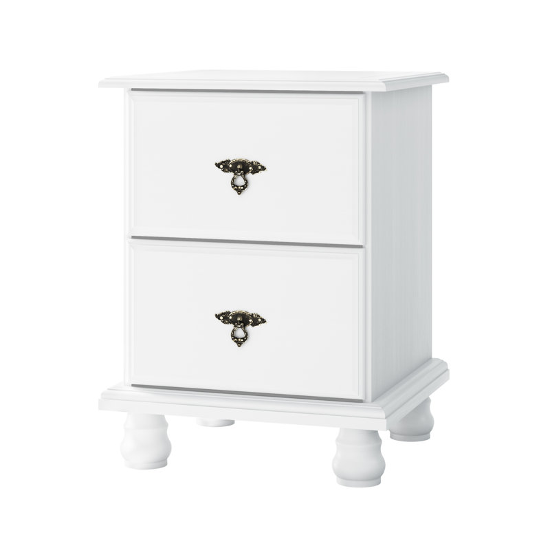 Keithsburg 100% Solid Wood Kyle 2-Drawer Nightstand, Mocha