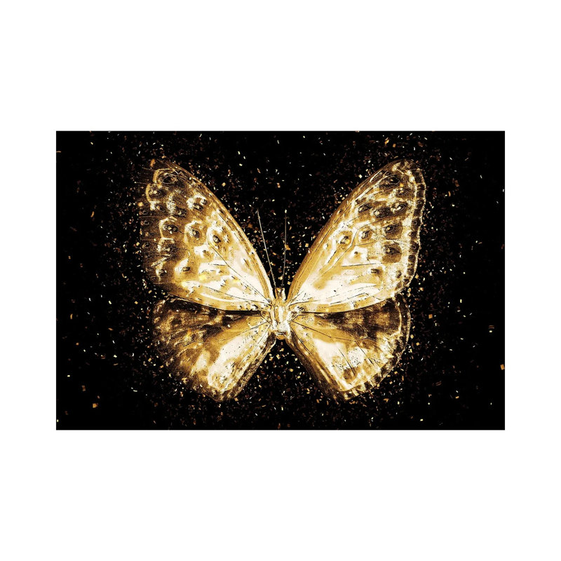 Golden - Butterfly I by Philippe Hugonnard - Wrapped Canvas Gallery-Wrapped Canvas Giclée, 20.32cm H x 30.48cm W x 1.9cm D