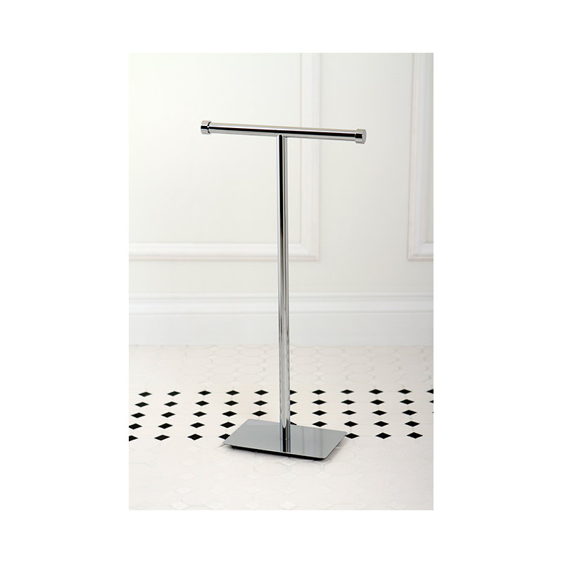 Kingston Brass Claremont Freestanding Double Roll Toilet Paper Holder, Polished Chrome