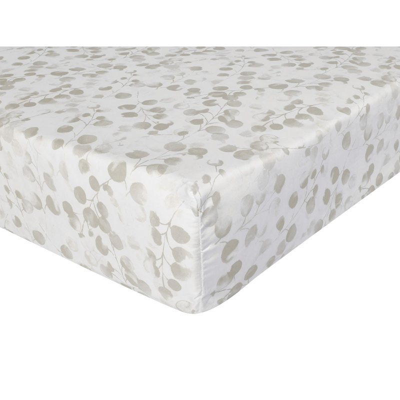 Sateen Fitted Sheet, King, Beige/White