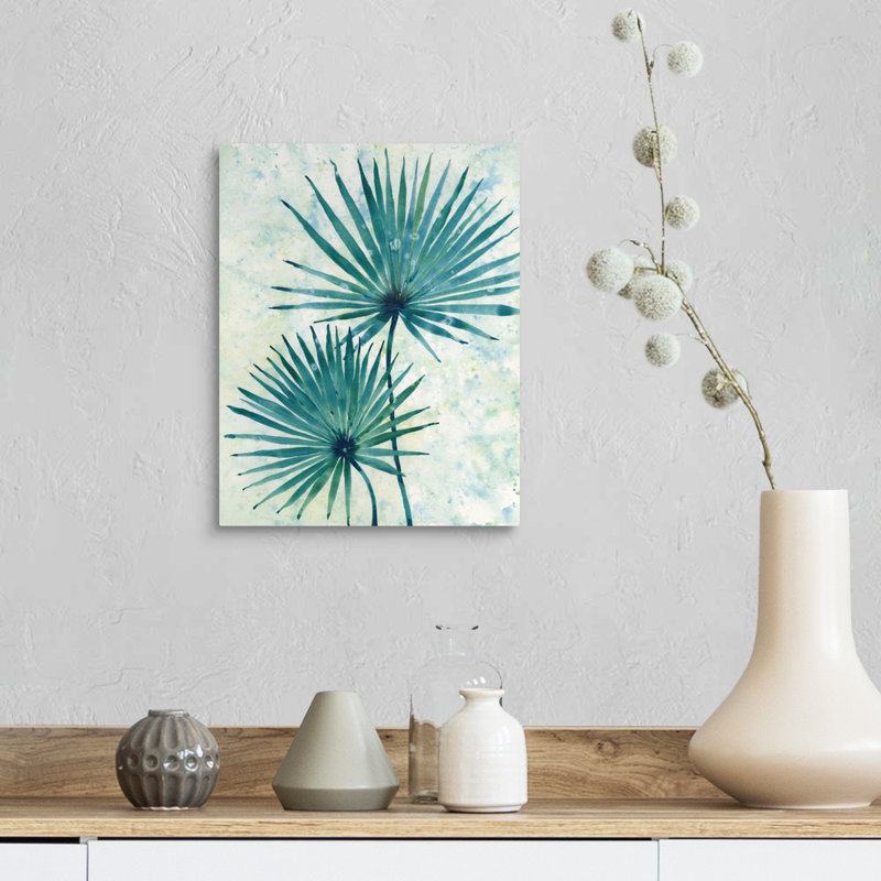 «Palm Leaves II», art mural sur toile, H 14 po x l 11 po, Toile tendue