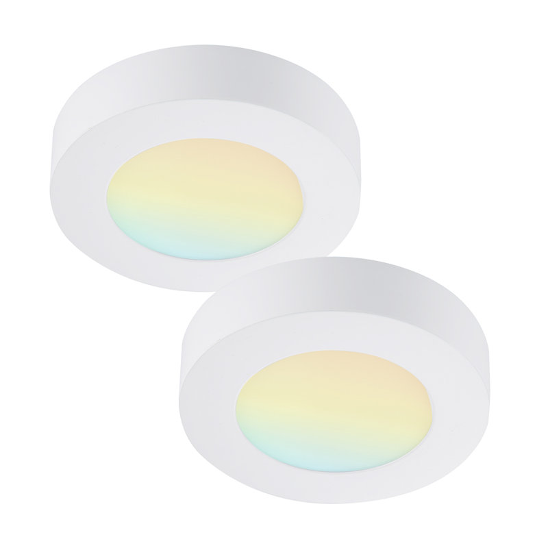 5.5 in. Round Color Selectable Integrated LED Flush Mount Downlight, White