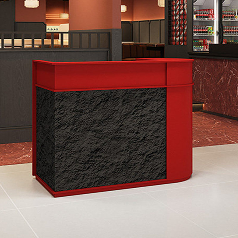 Bureau de réception contemporain en bois manufacturé demi-cercle