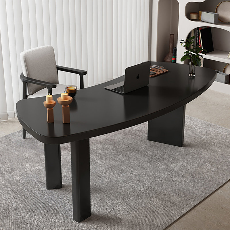 Bureau d'écriture en bois massif noir Free Form, H 29,53 po x l 86,61 po x P 27,56 po