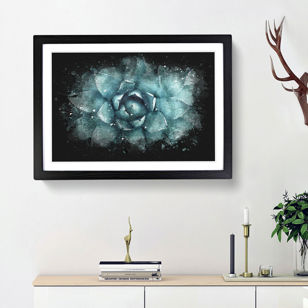 Centre of a Green Succulent Plant - Framed Print