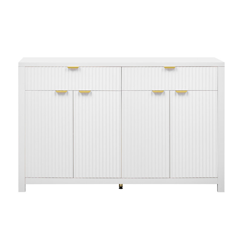 3-Level Adjustable Shelf Sideboard For Foyer, White