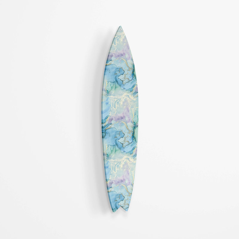Planche de surf abstraite en marbre - Art audacieux sans cadre