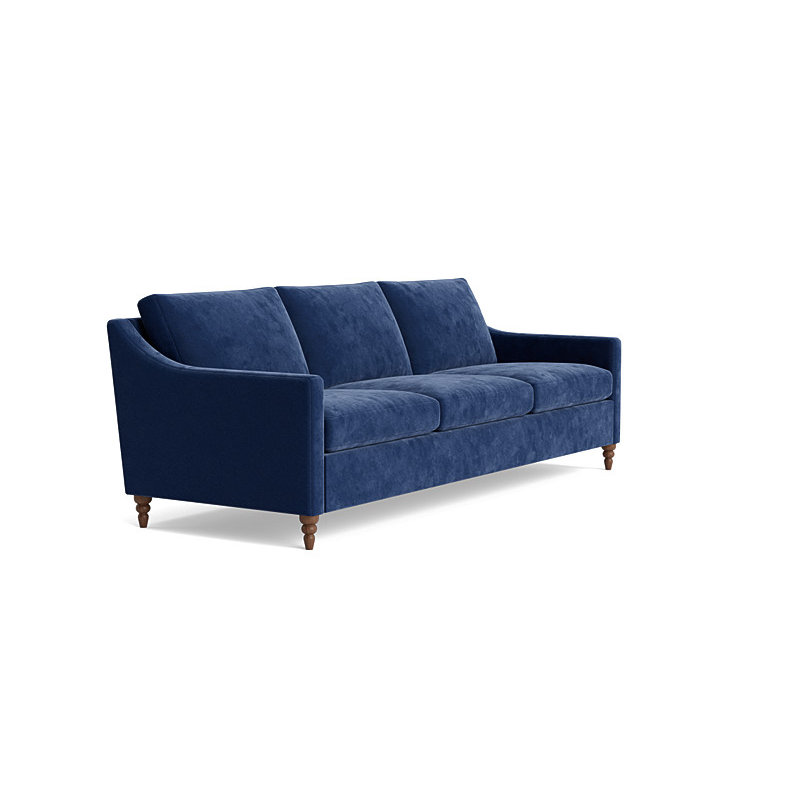 Vera Sofa (95"), Performance Velvet - Uniform, Walnut Finish (Turned)