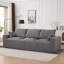 Canapé modulaire rembourré à compression en U de 113 po pour salon, sans assemblage, mousse complète, 6 sièges, canapé-lit avec quatre coussins de dossier et six coussins décoratifs en velours côtelé gris-1356751705