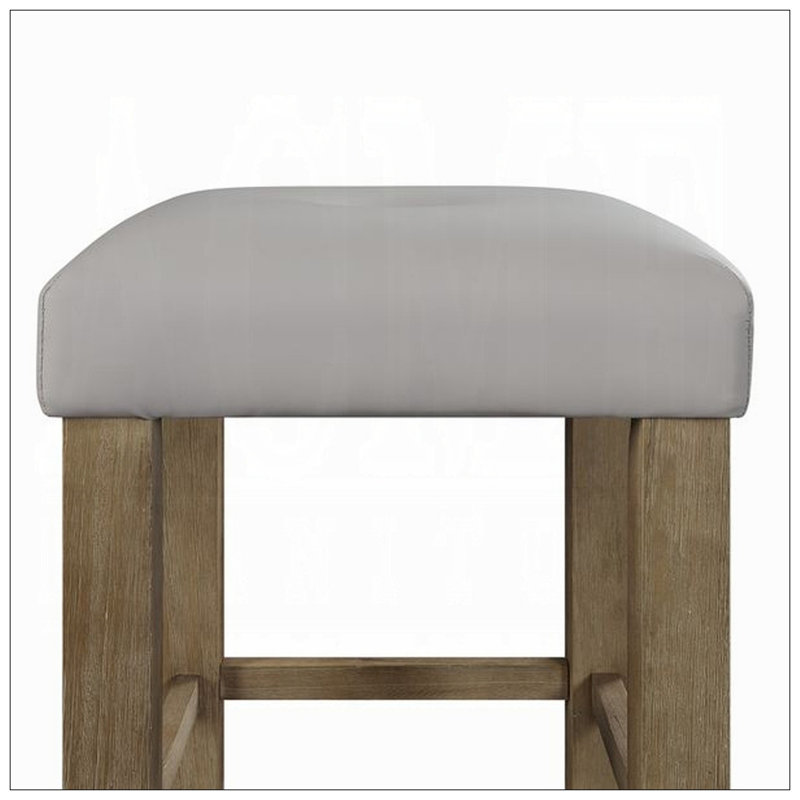Tabourets gris et chêne à hauteur de comptoir (ensemble de 2)