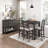 Classic Counter Height Dining Table Dark Wood Removable Leaf Square