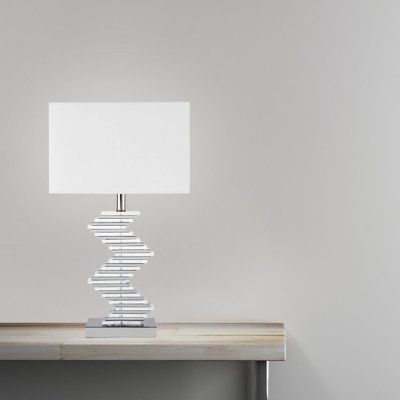 Lampe de table 27" en cristal pavé à deux tons