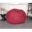 5 Foot Rounded Short Faux Fur Bean Bag, White and Gray-2134229670-2134229671
