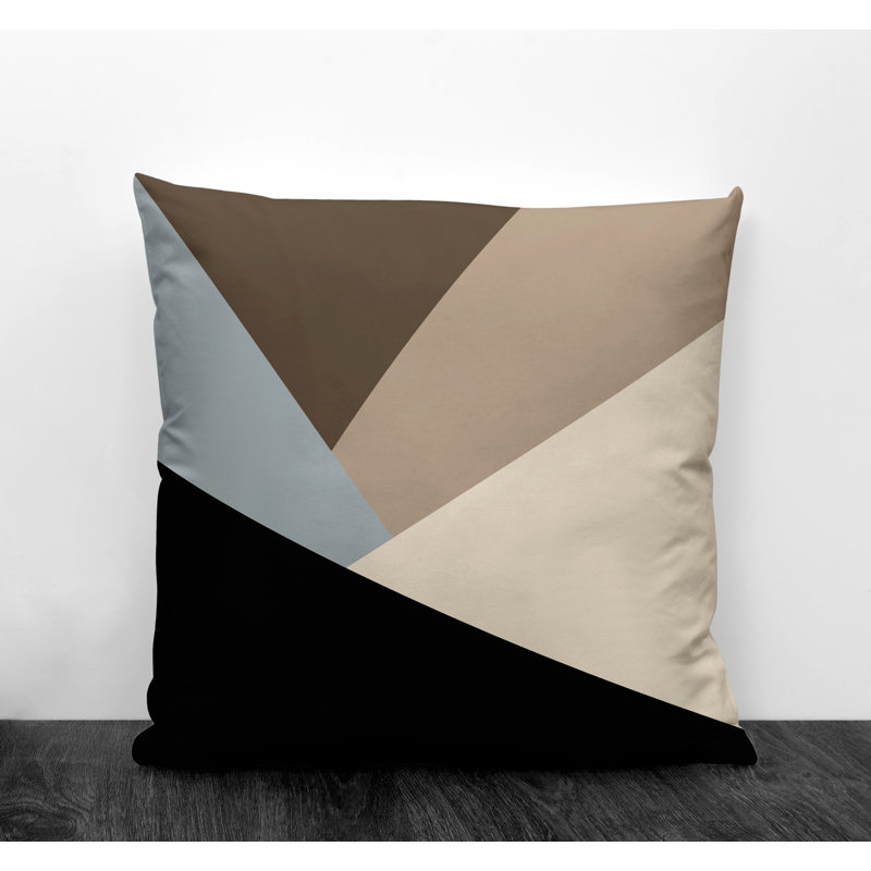 Coussin décoratif intérieur / extérieur Isla, L 19 po x H 19 po, Géométrique gris 2