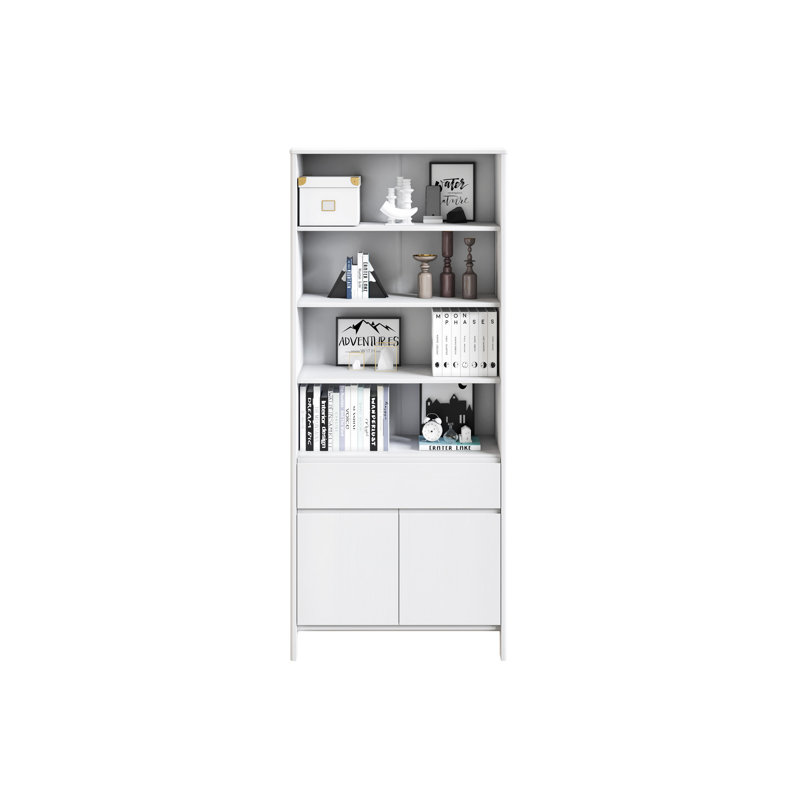 Eftalia 82 cm W Solid Wood Adjustable Height Shelving Unit, White