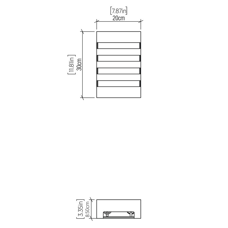2 - Light LED Flush Mounted Sconce, Maple