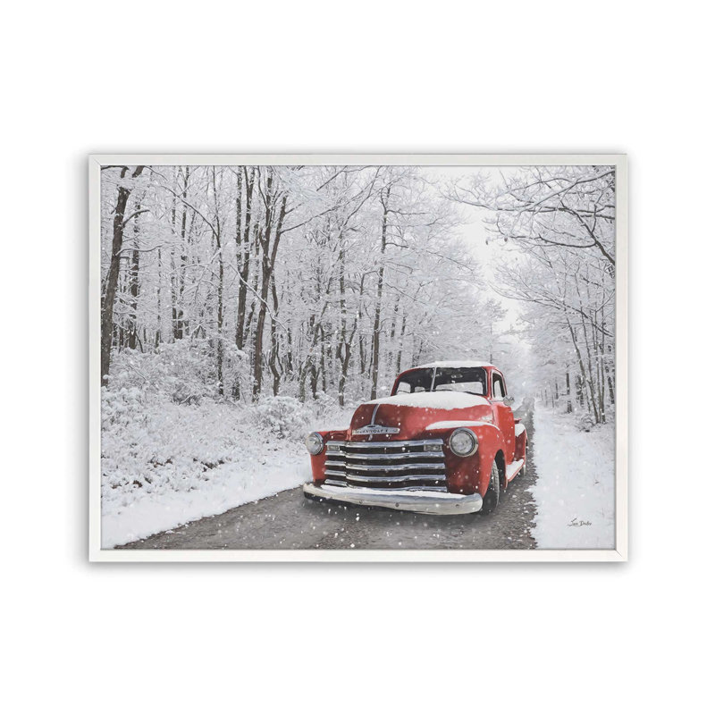 «Snowy Day» par Lori Deiter, reproduction d'art, L 48 x H 36, Blanc, Impression encadrée