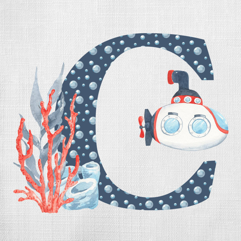 Nautical Sea Life_94 - Coussin décoratif inclus, H 20 po x l 20 po