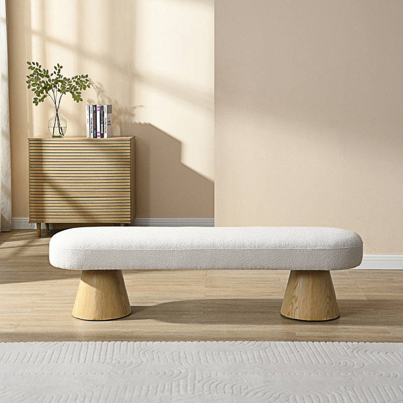 Banc de salle à manger, banc de hall d'entrée rembourré, Beige