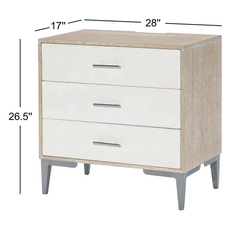 Table de chevet 3 tiroirs blanche Darton