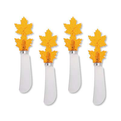 Maple Leaves Transparent Polyresin Cheese Spreader, S4
