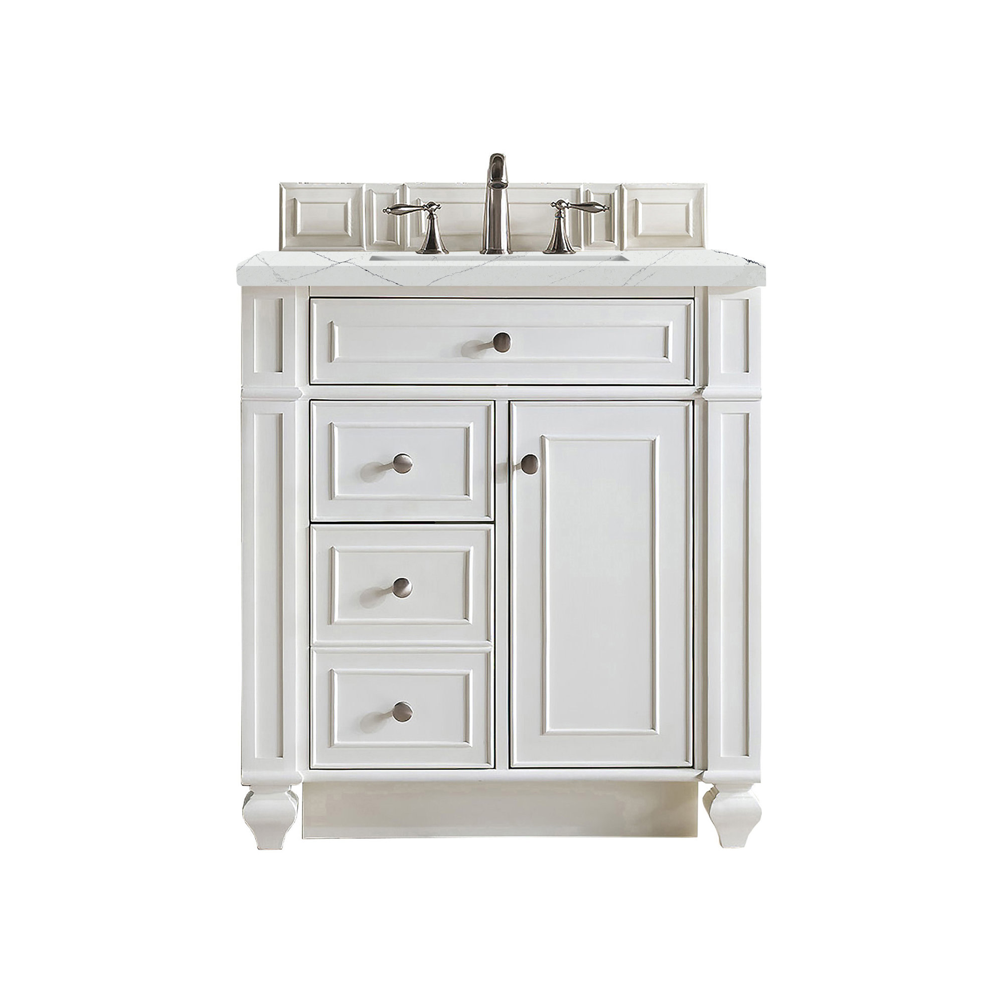 Bristol 30'' W Single Vanity, Ethereal Noctis, Bright White, 8" Widespread