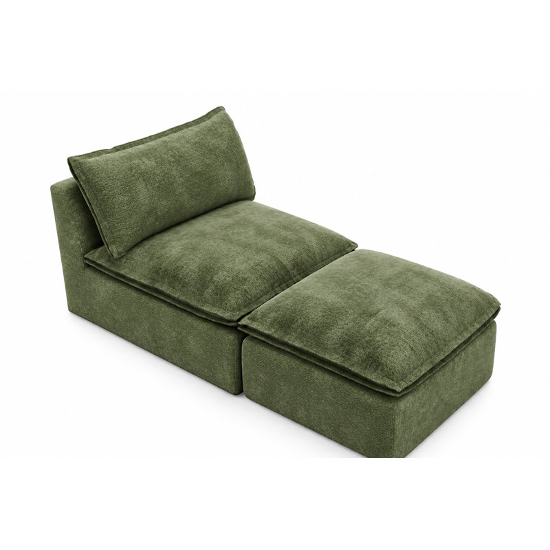Fauteuil Boneless avec repose-pieds, canapé modulaire compressé avec assise profonde pour salon et appartement