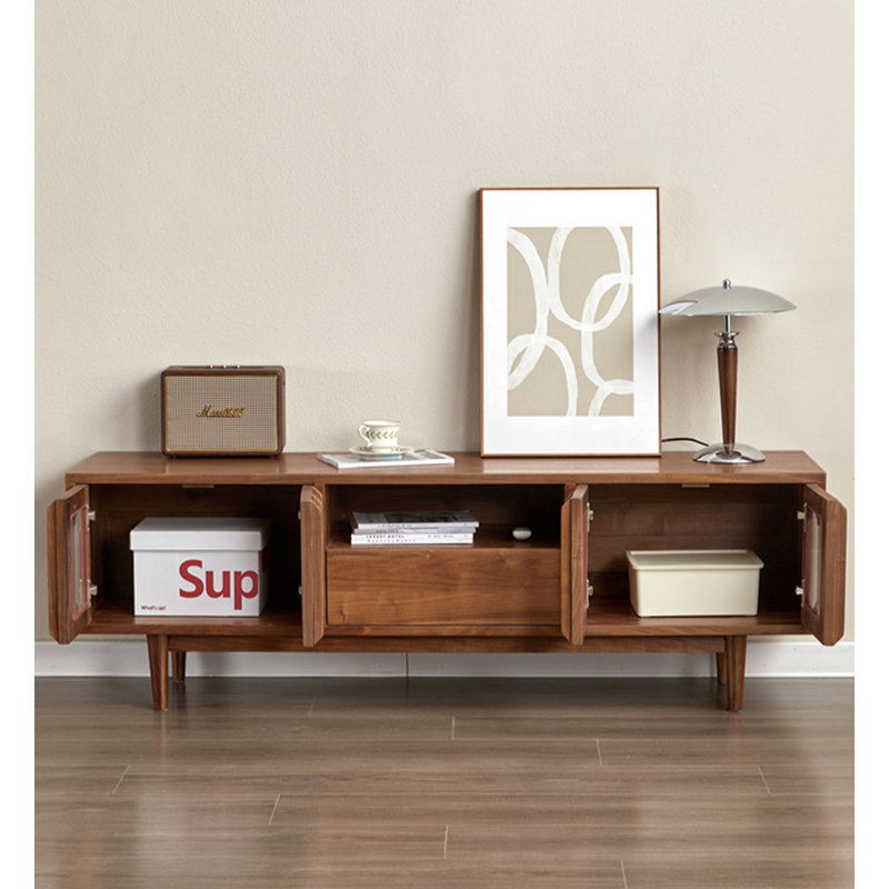 Meuble télé Mid-Century, H 20 po x l 82,7 po x P 16,5 po
