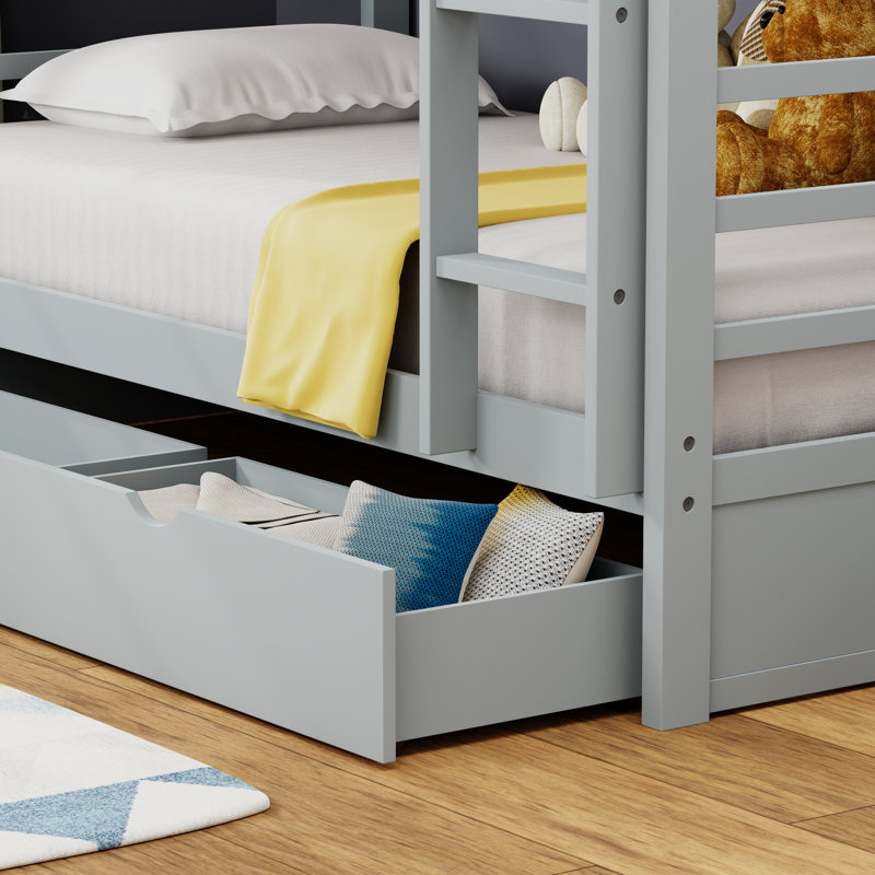 Roll Out Under Bed Storage Drawers, Light Gray