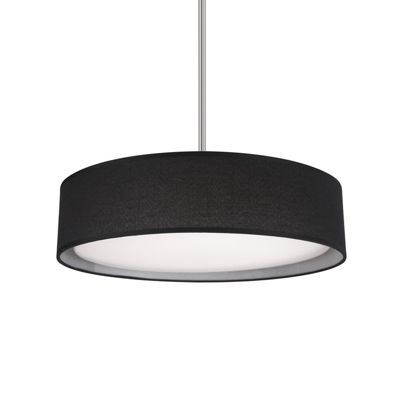 Dalton 1 - Light LED Single Pendant, 50.38" H x 16" H x 16" D, Black