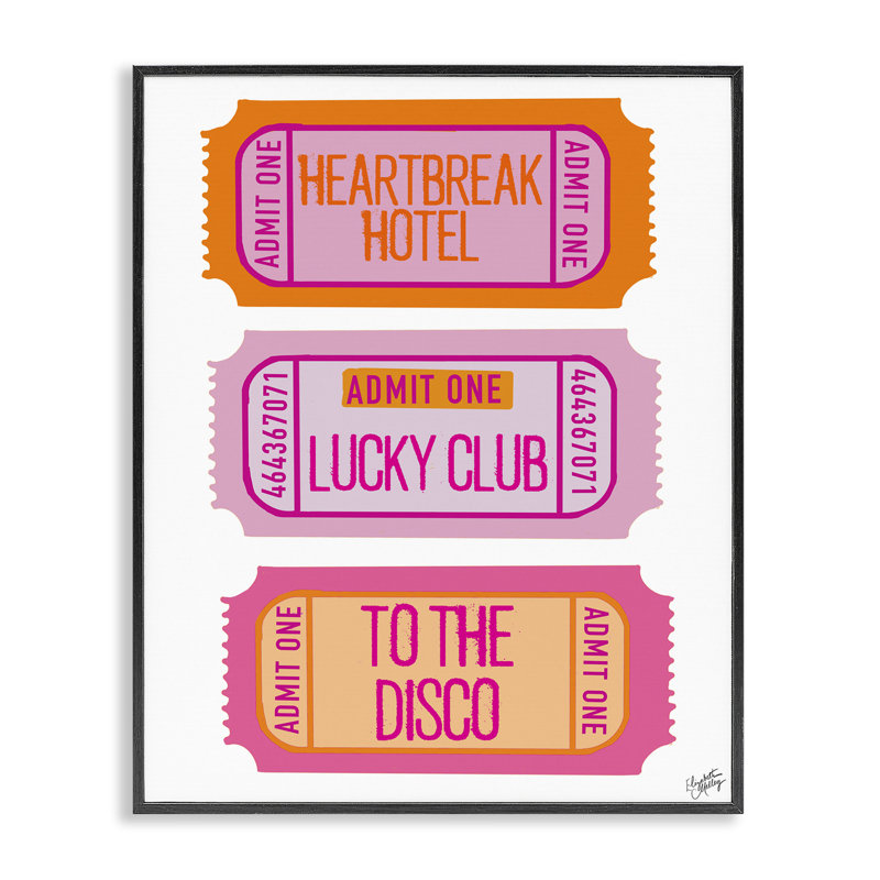 Disco phrases, estampe numérique par Elizabeth Medley, H 30 po x l 24 po, Giclée encadrée noir minuit