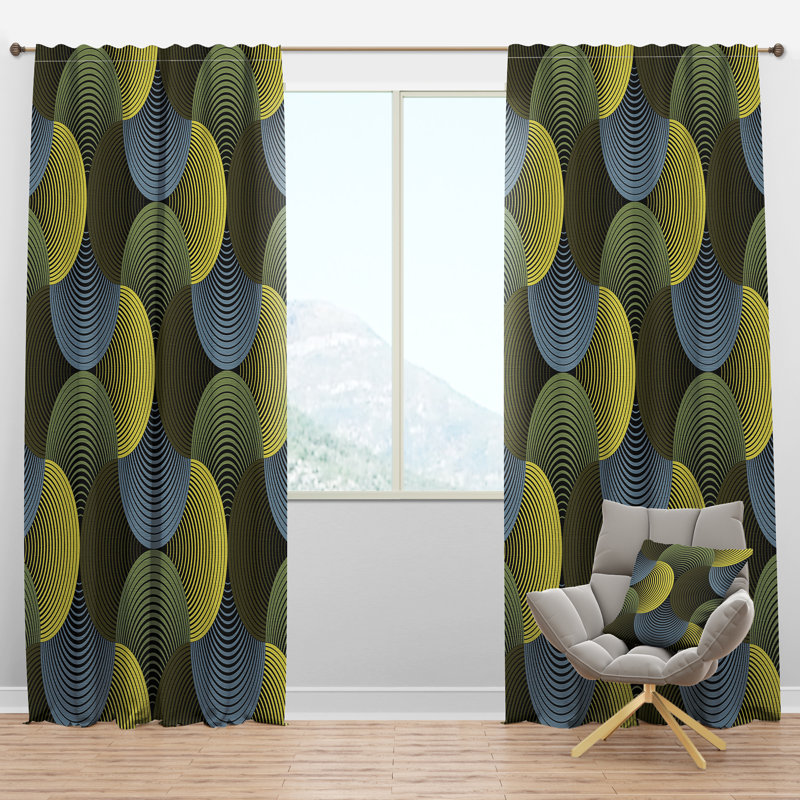 Panneau de rideau simple semi-diaphane avec passe-tringle Ornate Petals, l 52 po x L 90 po