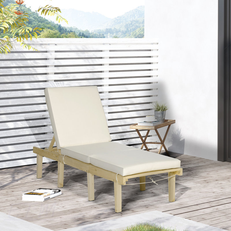 Chaise longue d'extérieur avec 4 coussins amovibles pour bronzer sur la plage
