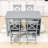 Devra 5-Piece Dining Set, Counter Height Wooden Table with 3-Tier Storage and Upholstered Chairs-1270613528