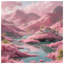 Couvre-lit matelassé Pink Mountain Landscape-126404837