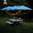 Extra Shade Rectangular Patio Umbrella With And Stand - Blue Convenient Crank Stability
