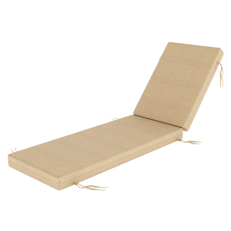 Lani Sunbrella Outdoor Chaise Lounge Cushion, 21" W x 78" D, Sunbrella Play Camel