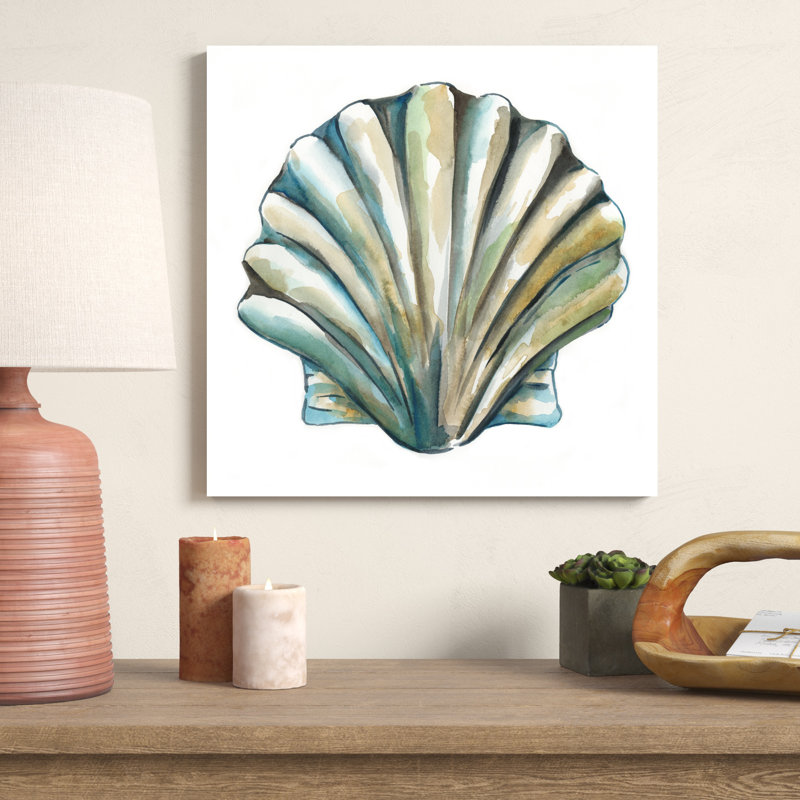 «Aquarelle Shells VI», peinture sur toile, H 20 po x l 20 po