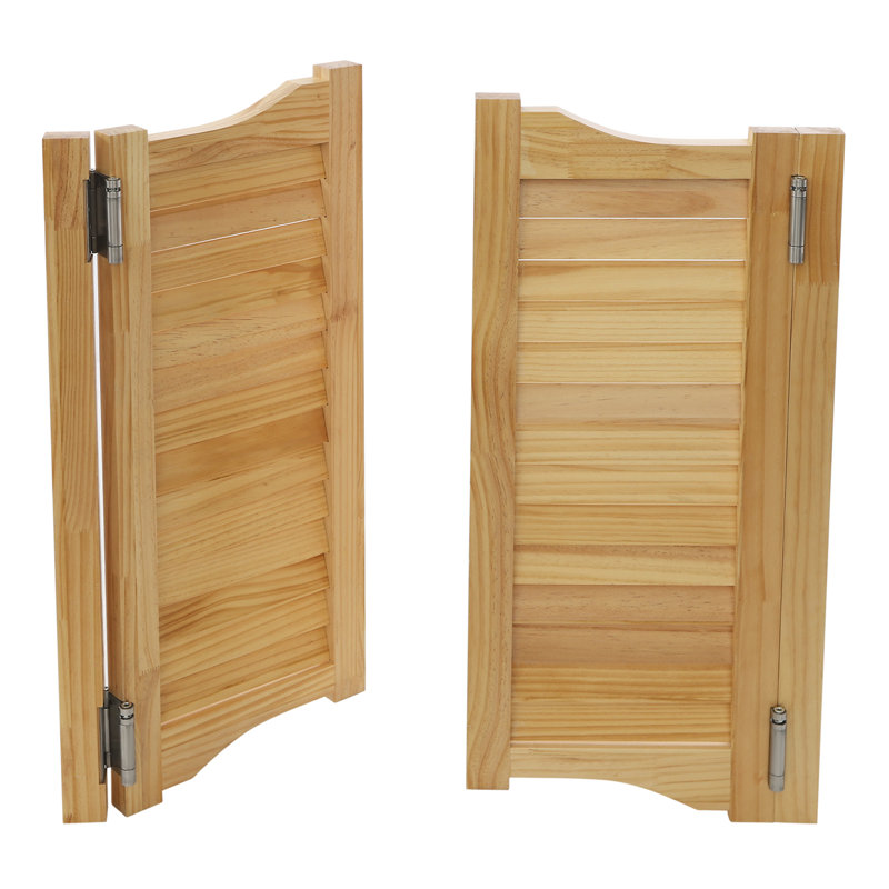 Solid Wood Paneled Café / Saloon Door, 35.43" H x 31.49" W, Brown