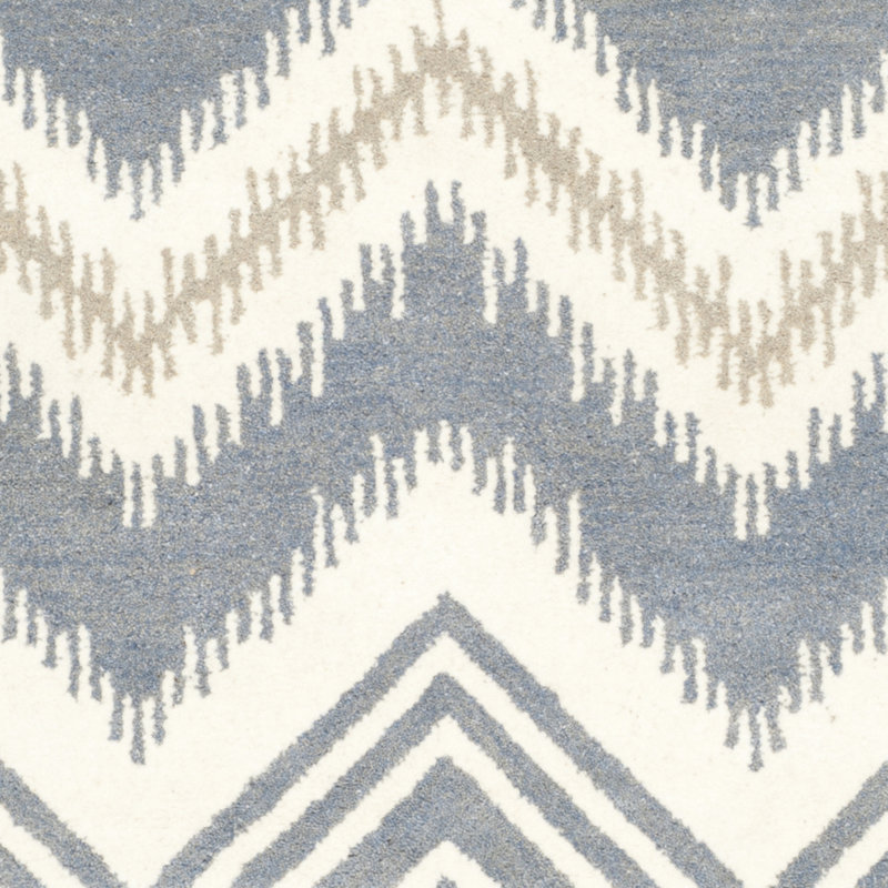 Simryn Hand Tufted Wool Chevron Rug, Round 7'