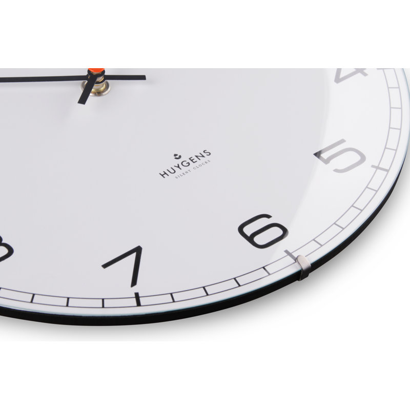 Glass Wall Clock, 25cm H x 25cm W x 4.6cm D