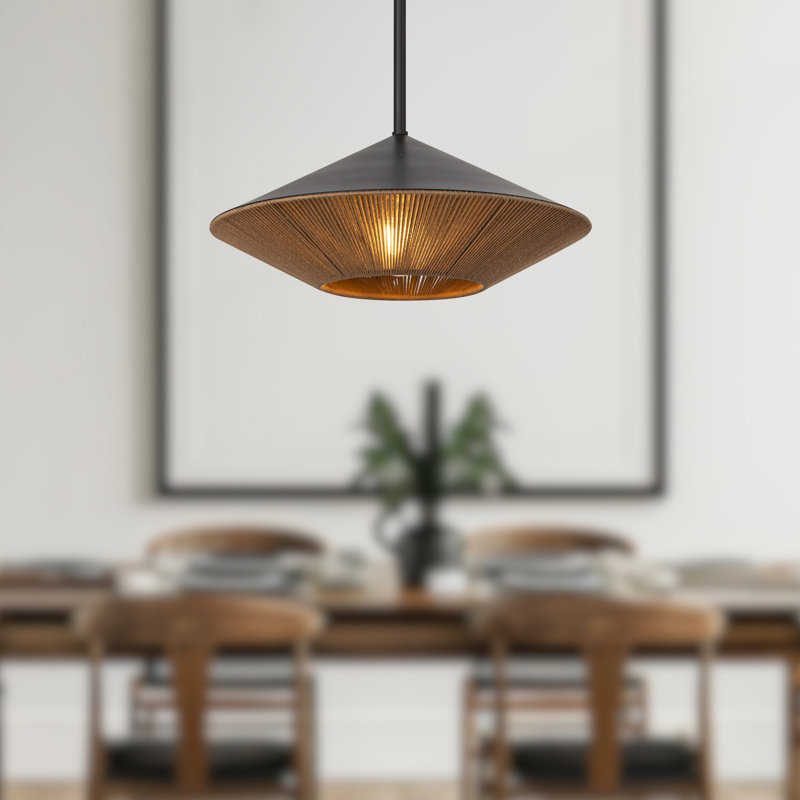 Luminaire suspendu 1 lumière Keaz, Noir mat