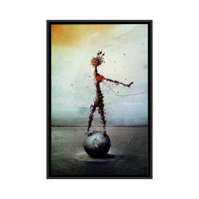 « sang », impression sur toile, H 26 po x l 18 po x P 1,5 po, Toile encadrée noire, Pas de tapis