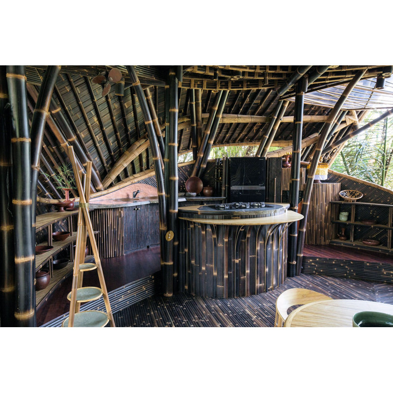 Giant Black and Brown Bamboo Poles for Heavy Construction