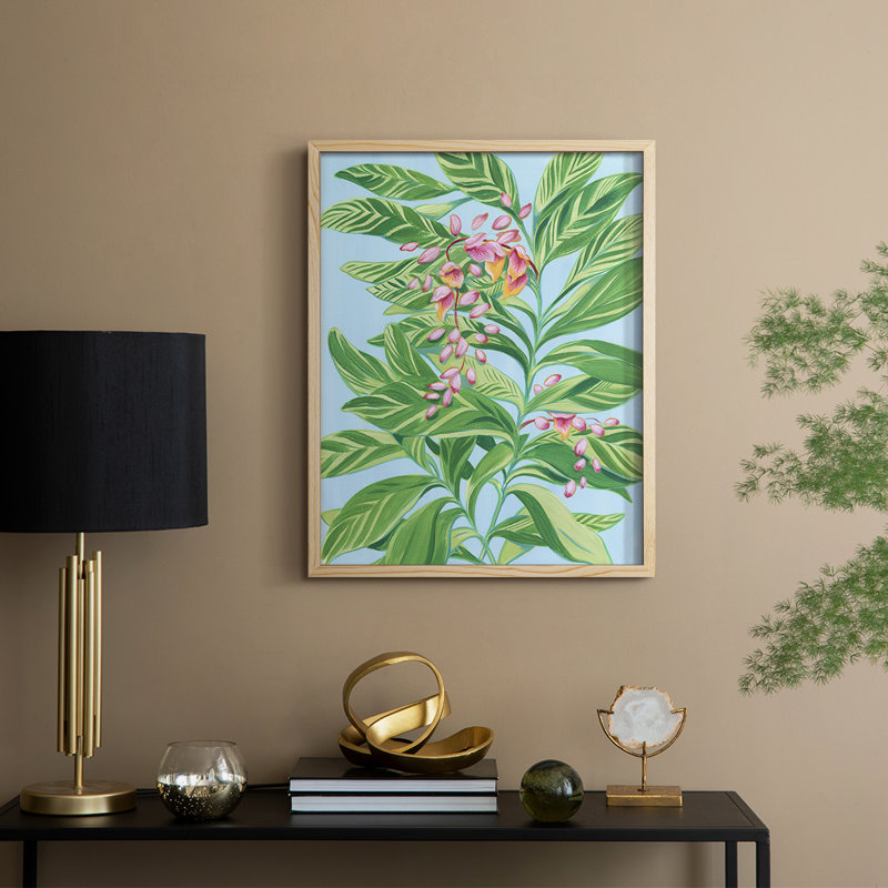 Tropical Shell Ginger II Framed Print - Solid Wood, 11" H x 9" W