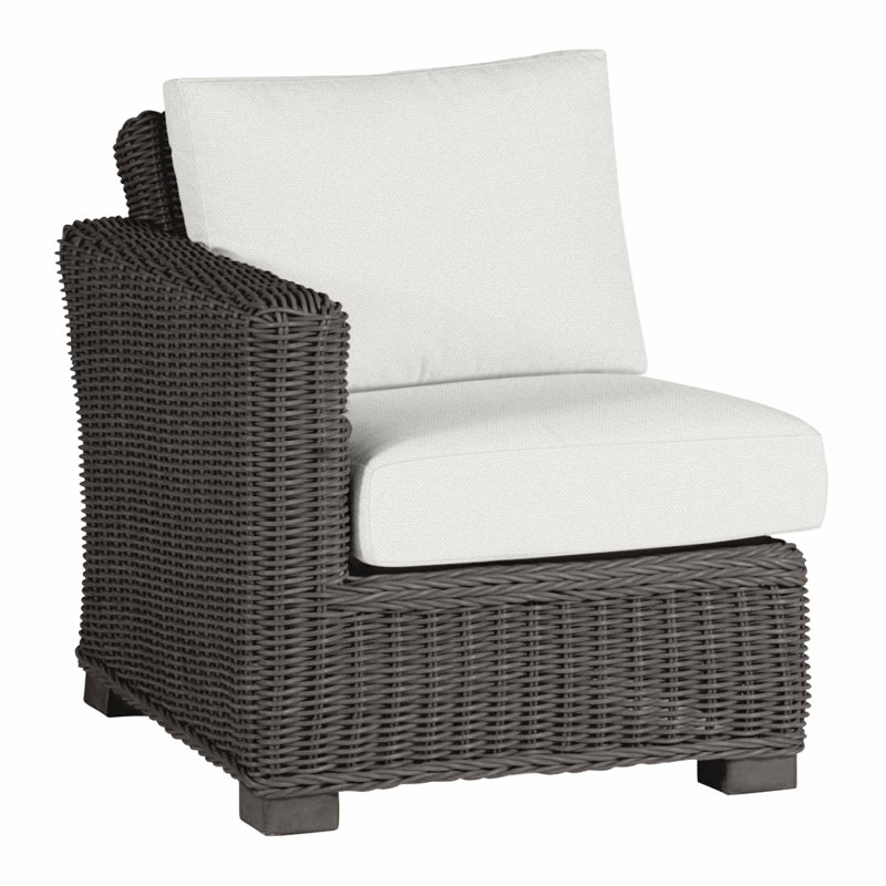 Canapé modulaire rustique tissé à gauche - gris ardoise, Gris ardoise, Pas de soudure, Écorce Intermix