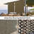 Outdoor Roller Shade  Fabric Blind Sesame 220GSM Roll Up Shade, Wand Operation Exterior Roller Shade Cloth for Patio Porch Gazebo, Spliced of Two-792954067-794831139